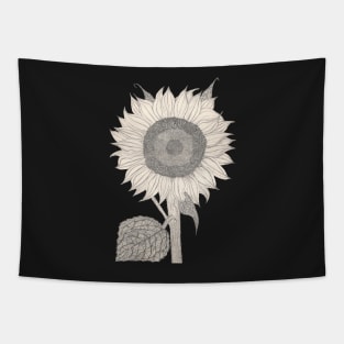 hand drawn detailed Sunflower sketch in retro design Tapestry