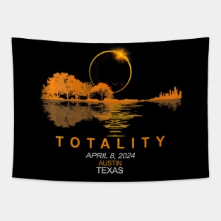 Wos Austin Texas Total Solar Eclipse 2024 Guitar Tapestry