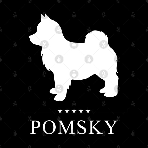 Pomsky Dog White Silhouette by millersye