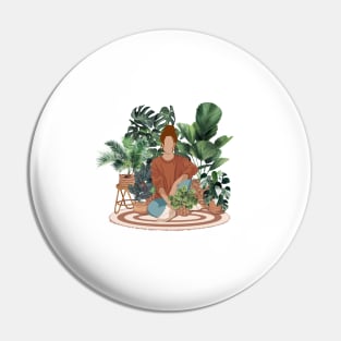 Plant lady, Girl with plants 4 Pin