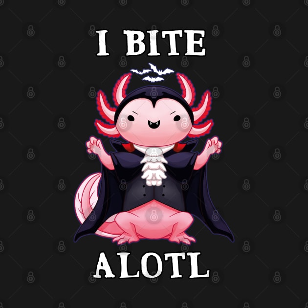 I bite alotl - axolotl pun halloween by Ryuvhiel