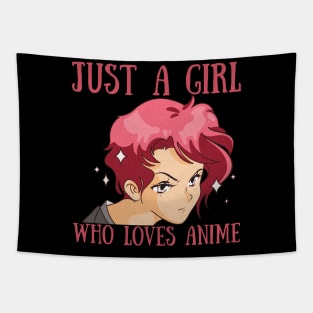 Anime Girl Merch Otaku Gift Just A Girl Who Loves Anime Tapestry