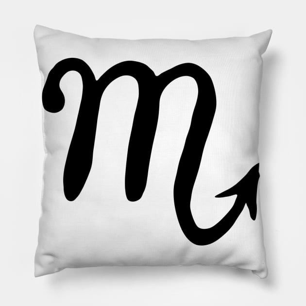 Plain Black Scorpio Pillow by lolosenese