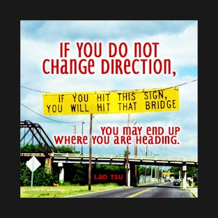 If you do not change direction, you may end up where you are headed. - Lao Tsu T-Shirt