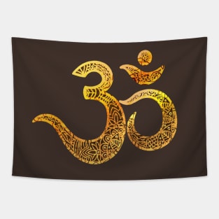 Sacred golden OM Tapestry