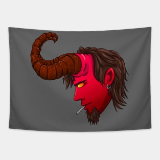 Smoking demon Tapestry