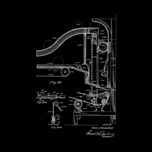 Automatic Bowling Machine Vintage Patent Drawing by TheYoungDesigns