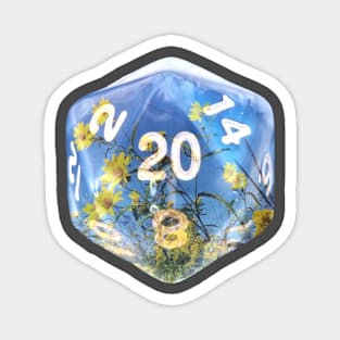 Nat20 yellow flowers blue sky Magnet