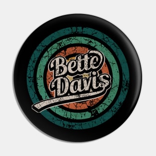 Bette Davis // Retro Circle Crack Vintage Pin