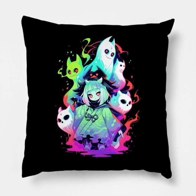 Shinjuku Anime ghost girl Pillow by MikeyMeta