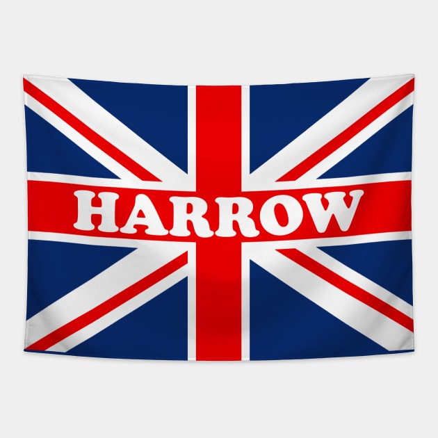 Harrow - City with united kingdom flag Tapestry by TTL