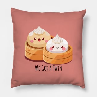 We Got A Twin: Adorable Twin Bun Merchandise | PunnyHouse Pillow