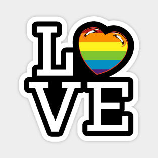 LGBT - Love - Rainbow Flag Heart Gay Pride Statement Magnet