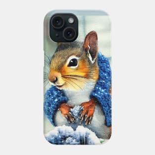 Squirrel in Winter Moods Phone Case