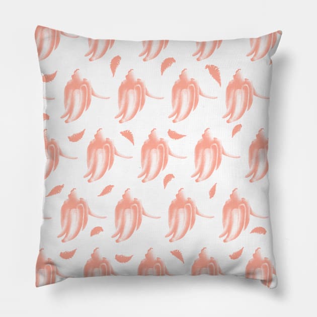 Pink Banana Pattern Pillow by mailboxdisco