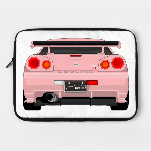 Gtr R34 Pink Nissan Skyline Gtr R34 Laptop Case Teepublic