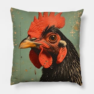 Retro Japanese-style chicken poster Pillow