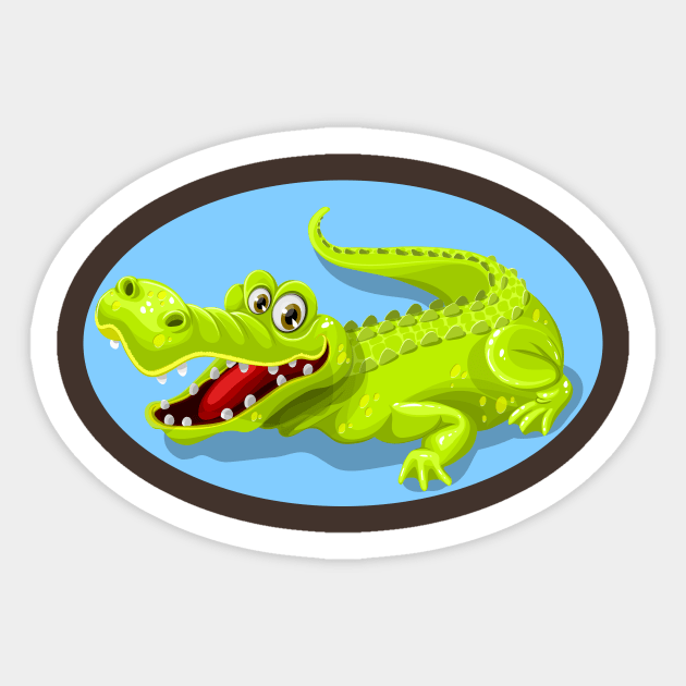 Cartoon Crocodile Vector Design - Crocodile Emoji - Sticker