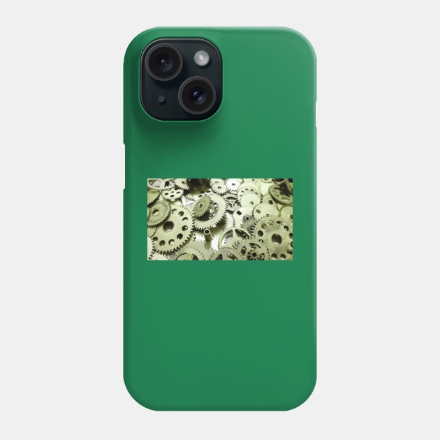 metal, security, technology, abstract,  mechanical, gold, connect, gears, photo, mechanism Phone Case by grafinya