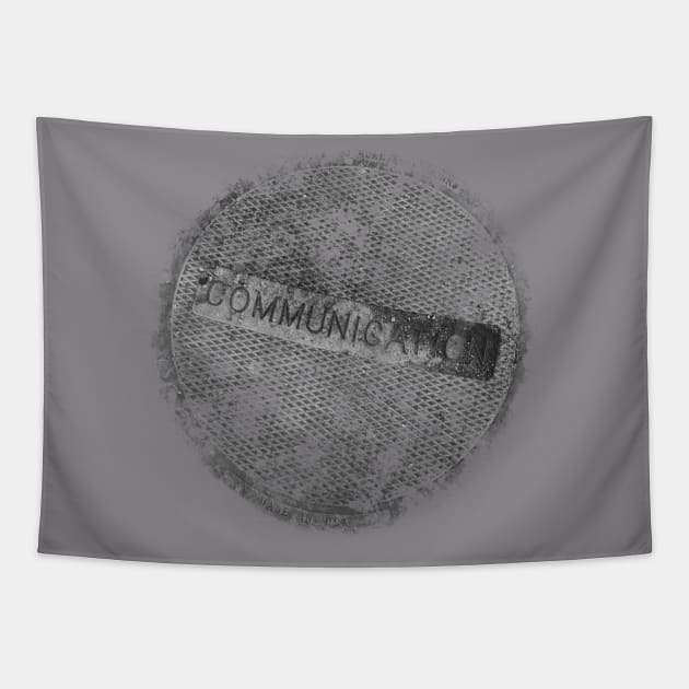 Communication manhole cover Tapestry by WelshDesigns