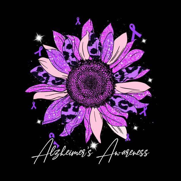 Alzheimer's Awareness Ribbon Purple Sunflower Ribbon Hope by New Hights