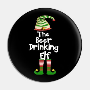 The Beer Drinking Elf Family Matching Group Christmas Gift Funny Pin