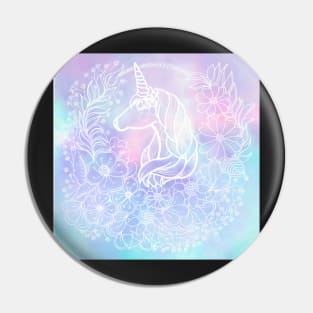 Peaceful Floral Unicorn Pin