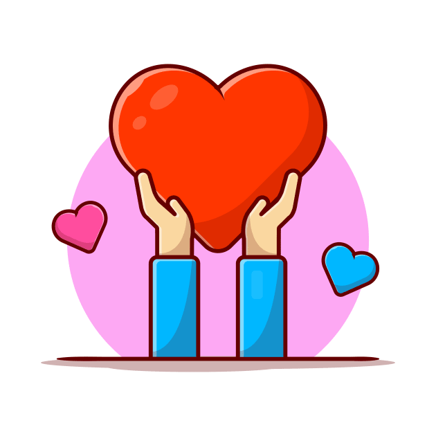 Hands With Love Cartoon Vector Icon Illustration by Catalyst Labs