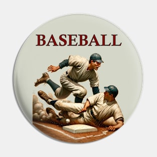 Vintage Baseball Poster Pin