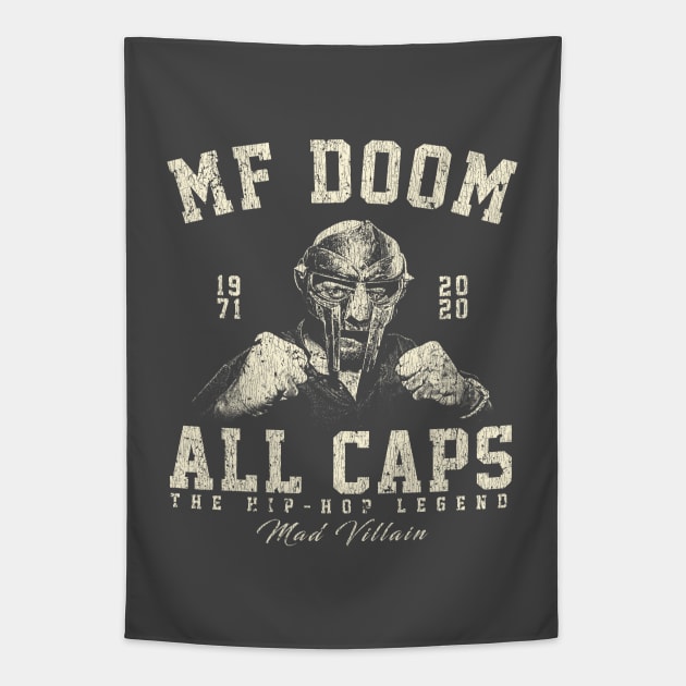 MF Doom Retro Vintage White Tapestry by Hoki Tross Creative