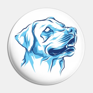 white blue dog head Pin