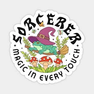 Frog Sorcerer Retro Graphic Magnet