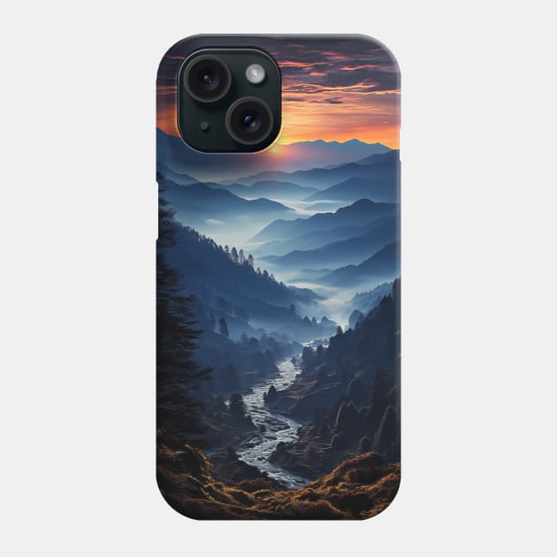 Great Smoky Mountains - Mountain Scene Mountain Theme Nature Phone Case by Kertz TheLegend