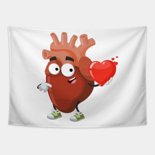 cartoon anatomical human heart organ keeps the heart Tapestry