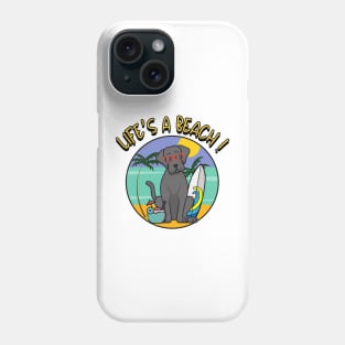 Funny Big Dog is chilling on the beach Phone Case