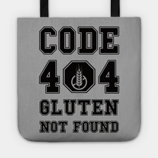 Code 404 No Gluten Detected (black) Tote