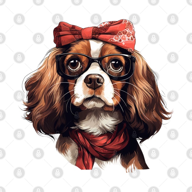 Fancy Cavalier King Charles Dog by Chromatic Fusion Studio