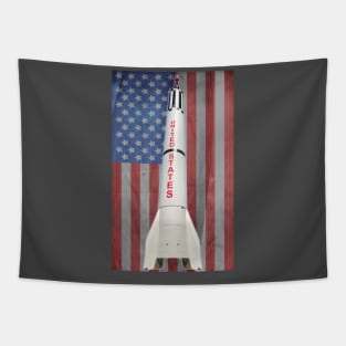 American Flag Space Rocket NASA Tapestry