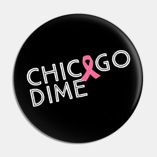 Pink Ribbon Chicago Dime Breast Cancer Awareness Pin