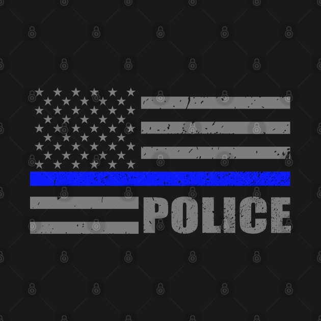 Police Officer Thin Blue Line American Flag by bluelinemotivation