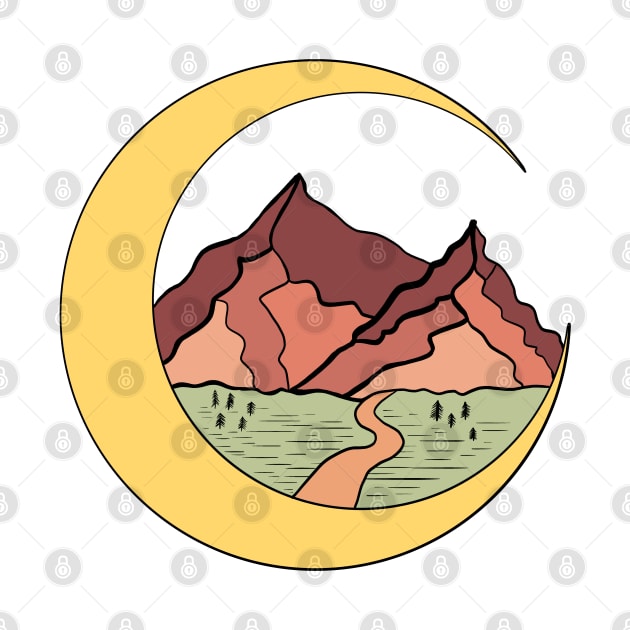 Crescent Moon Mountains by Mey Designs