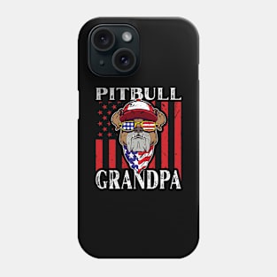 American Pitbull Grandpa USA Flag Phone Case