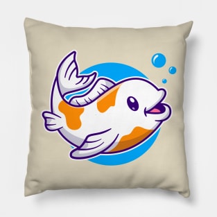 Cute Koi Fish Swimming Cartoon Pillow