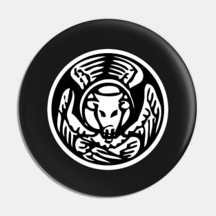 Winged Ox - black bkg Pin