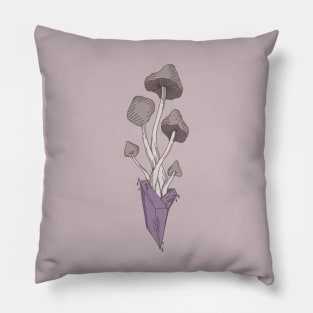 Witchy Mushroom Crystal Pillow