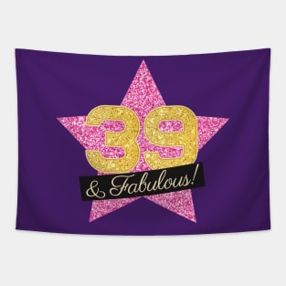 39th Birthday Gifts Women Fabulous - Pink Gold Tapestry