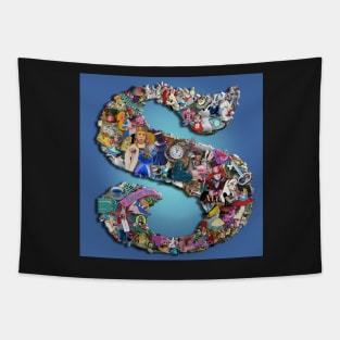 Alice in Wonderland collage S Tapestry