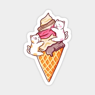 Cute Cat Ice Cream Magnet