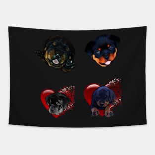 Rottweiler Sticker pack cute puppies Tapestry