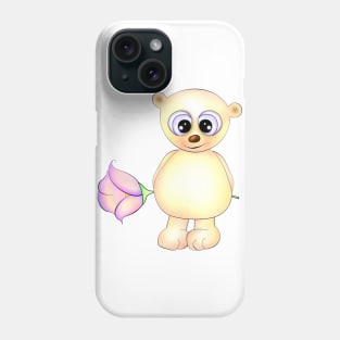 Teddy bear and flower Phone Case